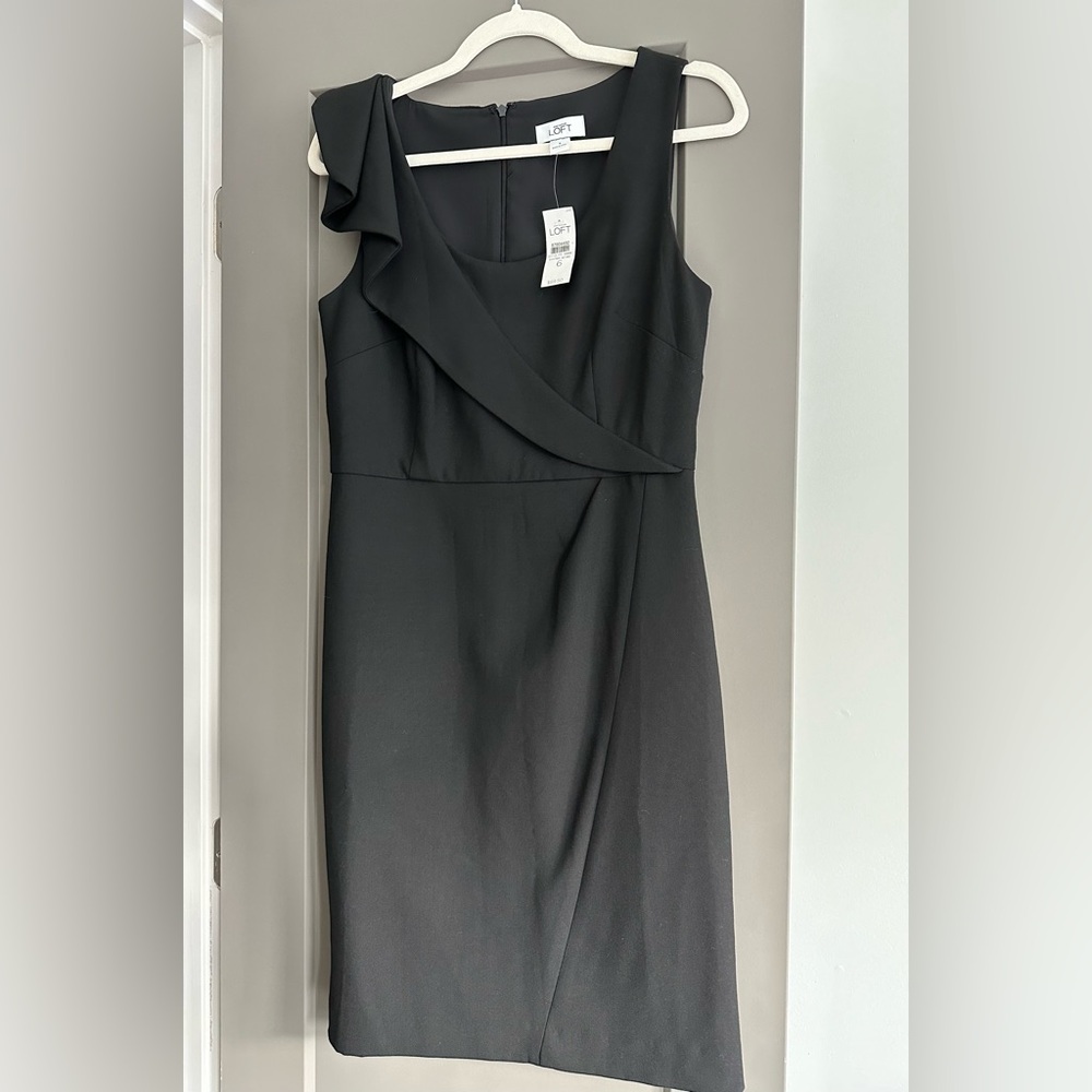 Loft Black Sheath Dress NWT